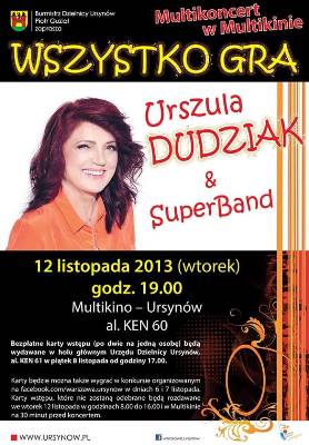 Multikoncert w Multikinie - WSZYSTKO GRA, koncert URSZULA DUDZIAK & SuperBand