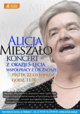 Klub Ludzi Kultury w DK Zacisze - koncert Alicji Mieszał