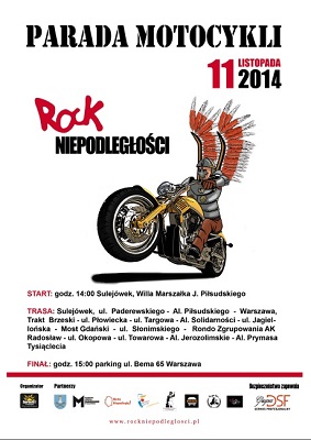 Parada motocykli ROCK Niepodległości 2014
