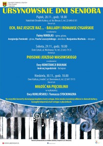"Ursynowskie Dni Seniora": Koncert pt. ECH, RAZ JESZCZE RAZ... – BALLADY I ROMANSE CYGAŃSKIE