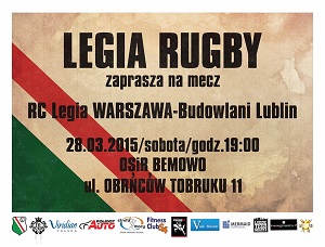 Mecz I ligi Rugby: RC Legia Warszawa - Budowlani Lublin