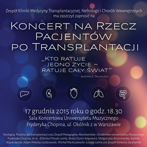 Koncert na Rzecz Pacjentów po Transplantacji + Panel Ekspertów