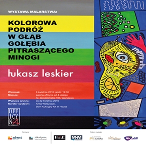 Wernisaż wystawy malarstwa Łukasza Leskiera: "Kolorowa podróż w głąb gołębia pitraszącego minogi"