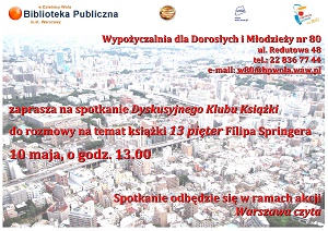 Warszawa Czyta - 13 pięter - Dyskusyjny Klub Książki