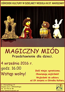 Magiczny Miód - przedstawienie dla dzieci w wykonaniu Teatru Igraszka