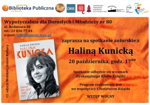 Spotkanie autorskie z Haliną Kunicką