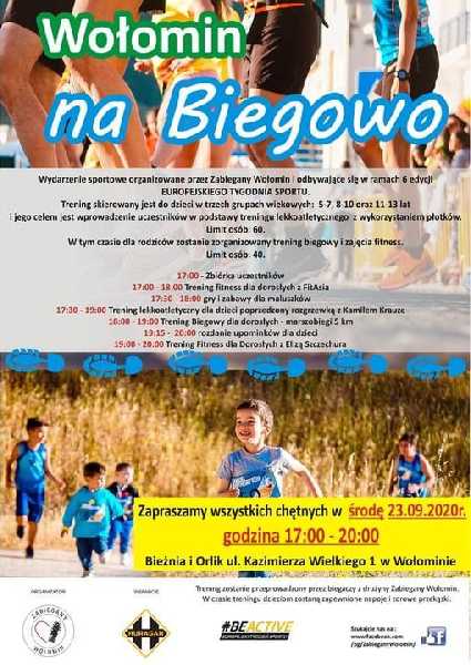 Wołomin na Biegowo - trening dla dzieci i dorosłych w ramach Europejskiego Tygodnia Sportu
