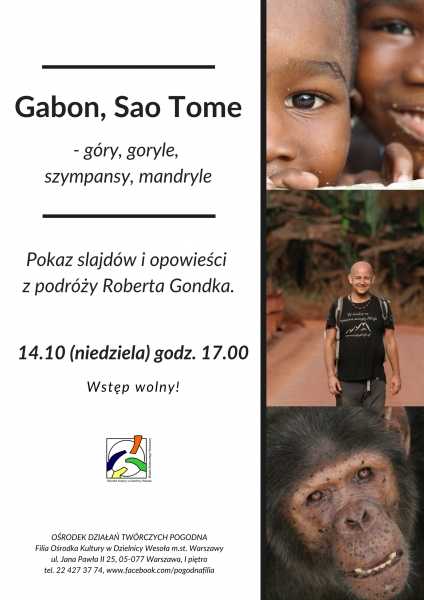 Gabon, Sao Tome - góry, goryle, szympansy, mandryle