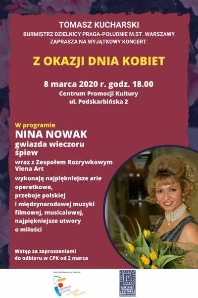 Koncert z okazji Dnia Kobiet - Nina Nowak z Zespołem Rozrywkowym Viena Art