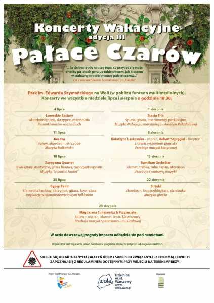 Koncerty wakacyjne Pałace Czarów 2021 