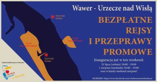 „Wawer - Urzecze nad Wisłą” - bezpłatne rejsy i przeprawy promowe