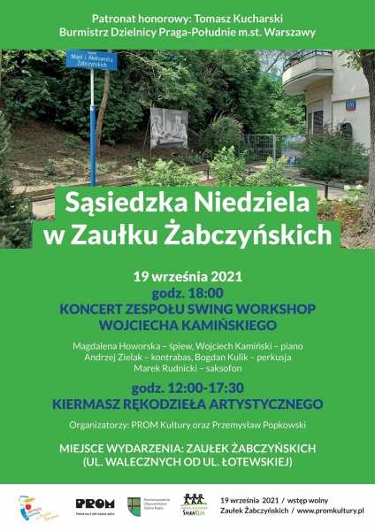 Sąsiedzka Niedziela w Zaułku Żabczyńskich – koncert zespołu Swing Workshop Wojciecha Kamińskiego