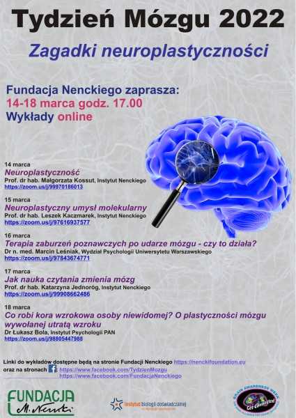 Tydzień Mózgu 2022 w Instytucie Nenckiego - Zagadki Neuroplastyczności