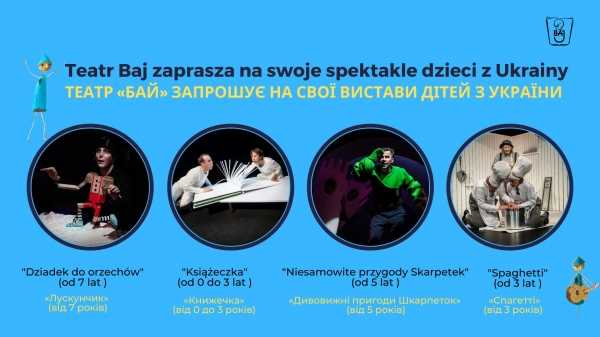 Teatr Baj zaprasza dzieci z Ukrainy // Театр «Бай» запрошує на свої вистави дітей з України