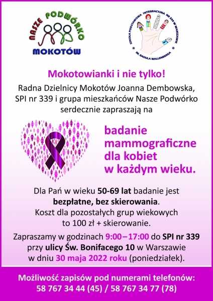 Badanie mammograficzne na Stegnach