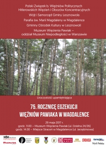 Uroczystości 75. rocznicy egzekucji więźniów Pawiaka k. Magdalenki