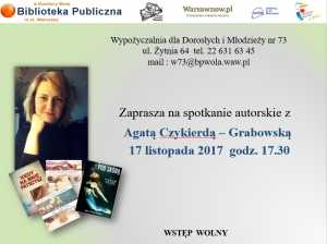 Spotkanie autorskie z Agatą Czykierdą-Grabowską