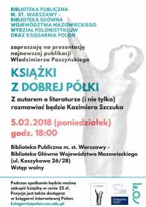 Spotkanie z Włodzimierzem Paszyńskim, autorem "Książki z dobrej półki" 