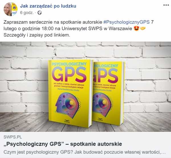 Spotkanie autorskie - O książce "Psychologiczny GPS" Marty Pawlikowskiej-Olszty