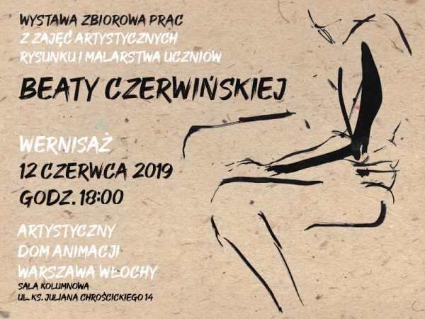 Wernisaż wystawy zbiorowej prac dzieci i młodzieży z zajęć rysunku i malarstwa Beaty Czerwińskiej