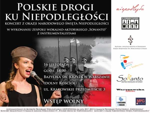 Koncert "Polskie drogi ku Niepodległości" w Bazylice św. Krzyża w Warszawie 