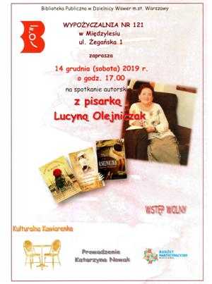 Spotkanie autorskie z pisarką Lucyną Olejniczak