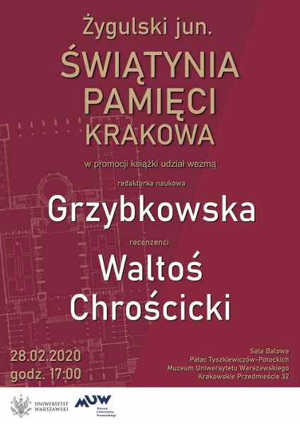 Promocja ostatniej książki prof. Zdzisława Zygulskiego jun. "Świątynia pamięci Krakowa"