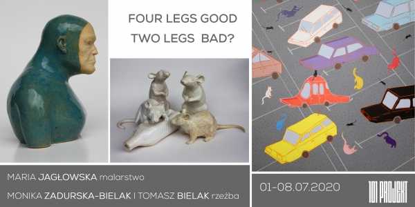 "FOUR LEGS GOOD TWO LEGS BAD?" - malarstwo Marii Jagłowskiej i rzeźba ceramiczna Moniki Zadurskiej-Bielak i Tomasza Bielaka