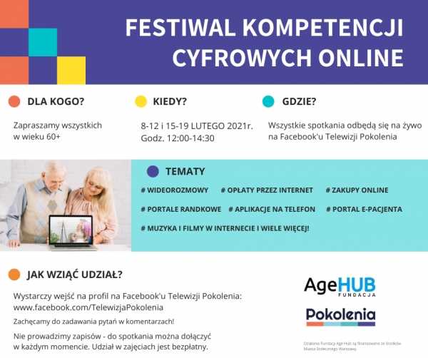 Festiwal Kompetencji Cyfrowych Online dla Seniorów