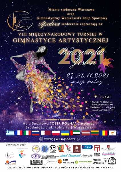 VIII Międzynarodowy Turniej w Gimnastyce Artystycznej Warszawska Jesień 2021