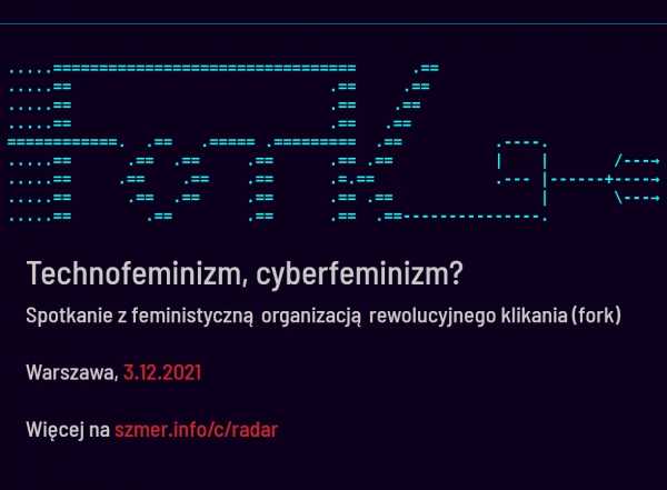 Technofeminizm, cyberfeminizm? Spotkanie z feministyczną organizacją rewolucyjnego klikania (fork)