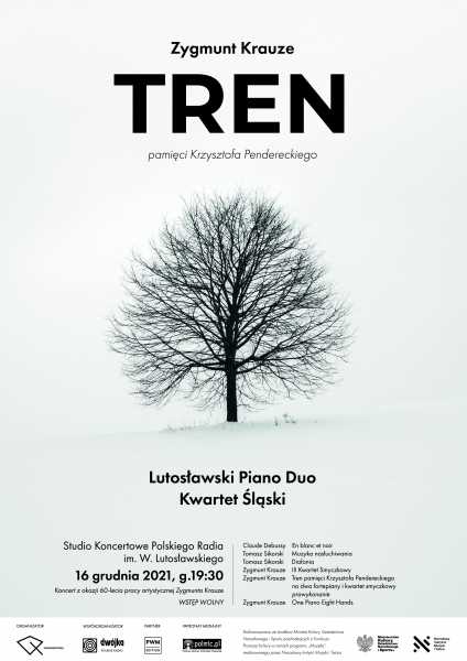 TREN PAMIĘCI KRZYSZTOFA PENDERECKIEGO / Zygmunt Krauze / Lutosławski Piano Duo & Kwartet Śląski