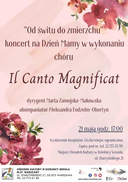 Koncert na Dzień Mamy "Od świtu do zmierzchu" chóru Il Canto Magnificat