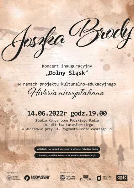 Joszko Broda - koncert inauguracyjny "Dolny Śląsk" w ramach projektu "Historia niewypłana"