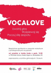 Vocalove - bezpłatne zajęcia w zespole wokalnym
