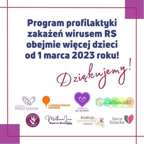 Program profilaktyki zakażeń wirusem RS obejmie więcej dzieci od 1 marca 2023 roku Program profilaktyki zakażeń wirusem RS obejmie więcej dzieci od 1 marca 2023 roku