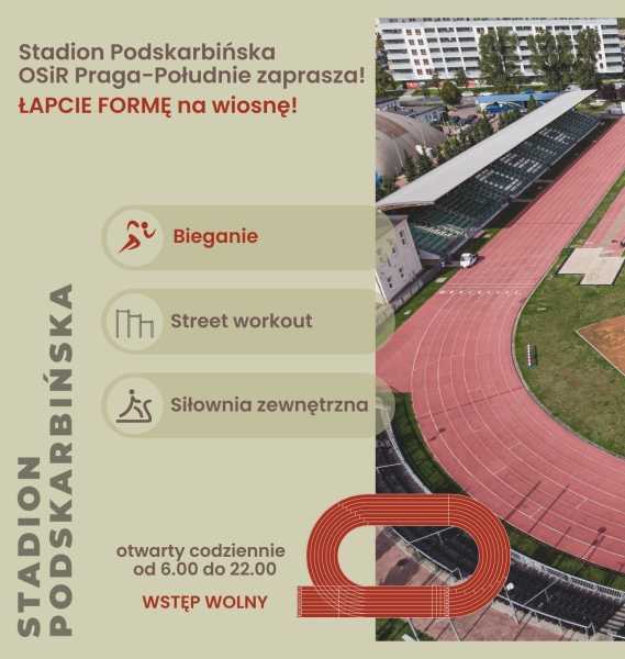 Łapcie formę na wiosnę - darmowe korzystanie ze Stadionu Podskarbińska
