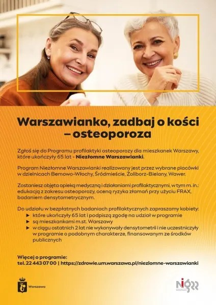 Niezłomne Warszawianki - program profilaktyki i wczesnego wykrywania osteoporozy u kobiet