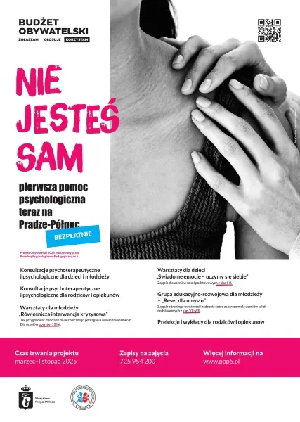Nie jesteś sam/a – pierwsza pomoc psychologiczna dla dzieci i młodzieży na Pradze-Północ