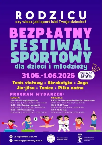 Weekendowy festiwal sportowy dla dzieci i młodzieży