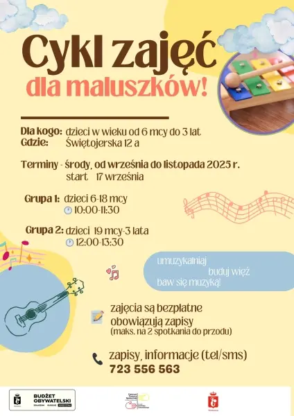 Zajęcia umuzykalniające dla maluszków [godz. 10:00 i 12:00]