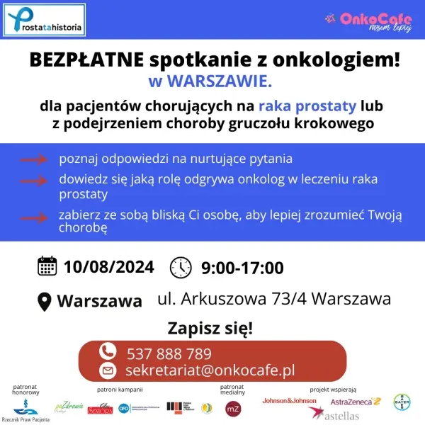Bezpłatne spotkanie z onkologiem dla mężczyzn | Biała Sobota 