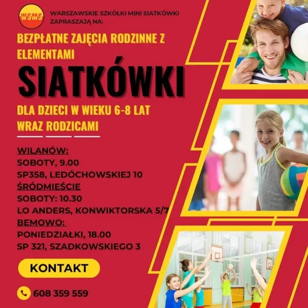 Bezpłatne zajęcia rodzinne. Mini siatkówka 