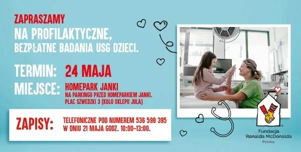 Bezpłatne badania USG dla dzieci w HOMEPARK Janki 