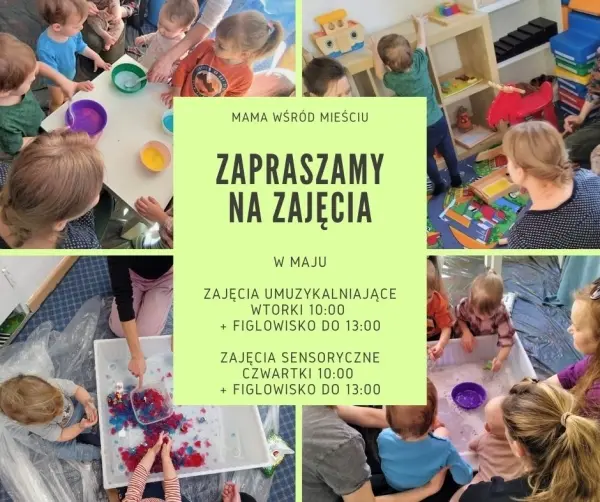 Zajęcia sensoryczne dla dzieci w czwartek ,,Mama wśród mieściu’’