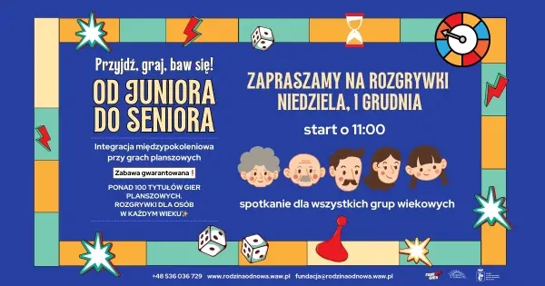 Od Juniora do Seniora -  rozgrywki w gry planszowe dla wszystkich grup wiekowych