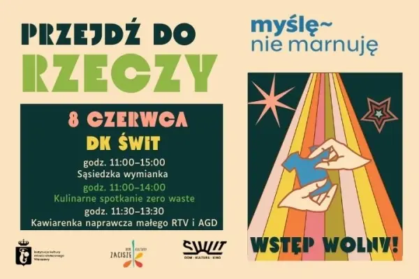Przejdź do rzeczy: Wymianka Sąsiedzka, Spotkanie Kulinarne, Kawiarenka naprawcza małego AGD I RTV