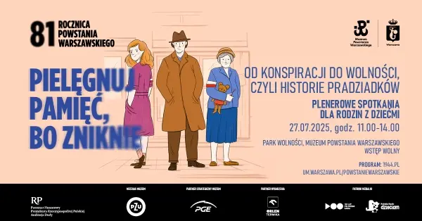 „Od konspiracji do wolności, czyli historie pradziadków”. Plenerowe spotkanie dla rodzin z dziećmi | 81. rocznica Powstania Warszawskiego