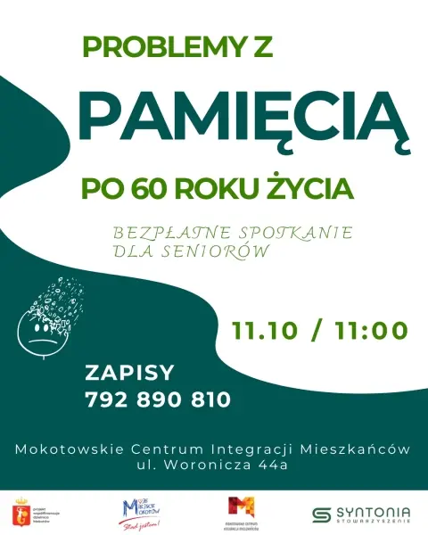 Problemy z pamięcią po 60 roku życia