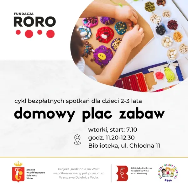 „Domowy plac zabaw” – cykl spotkań dla dzieci w wieku 2-3 lata